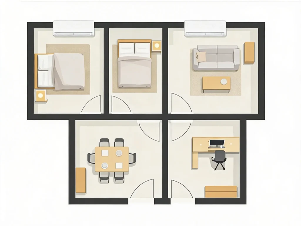 freepik minimalist 2d vector topdown apartment layout four 28572